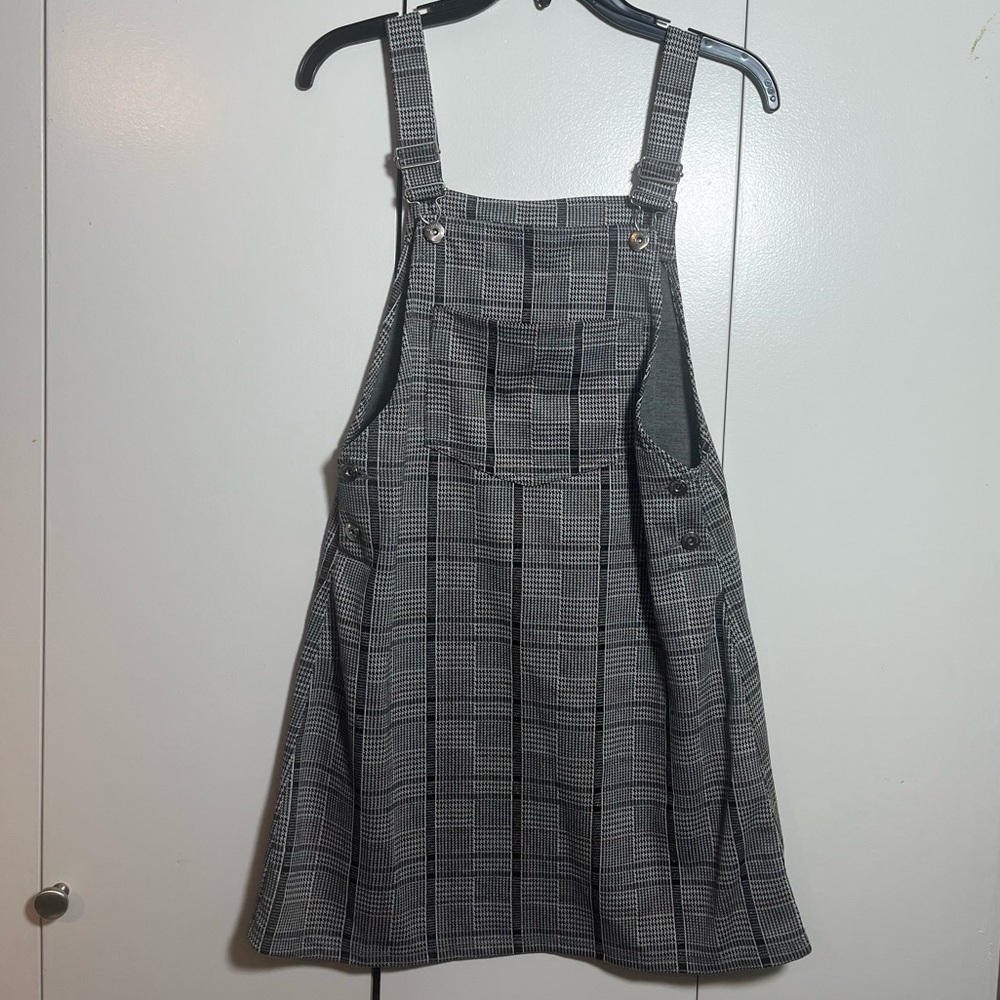 Divided Gray Plaid Mini Dress